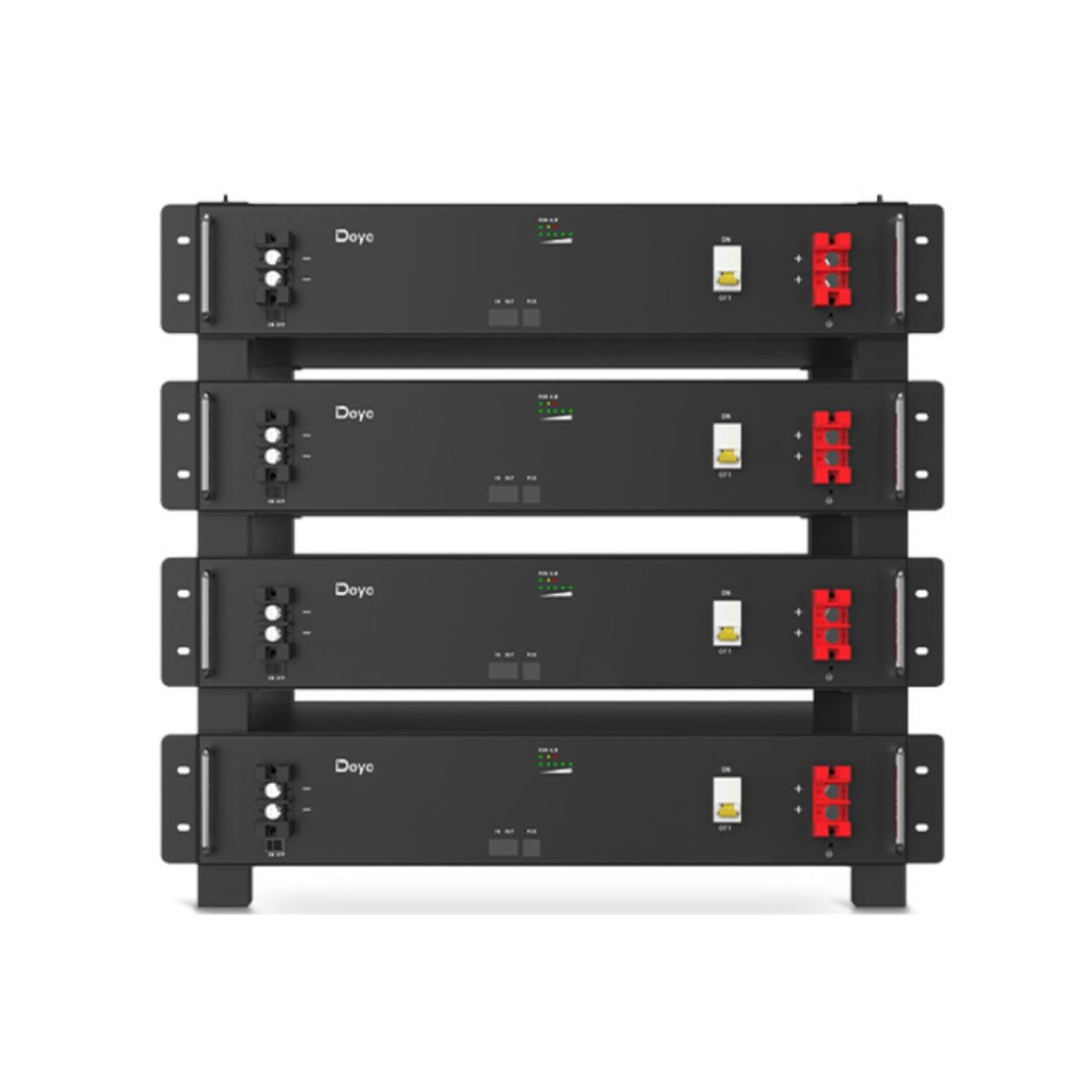 Deye 200AH 51.2Volt Low Voltage 10.24Kwh Residential Rack Montaj Modüler Lifepo4 Akü 100A Charge/Decharge