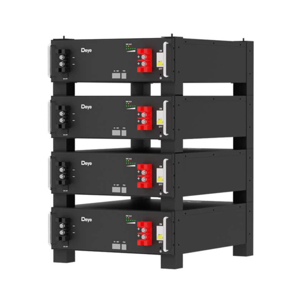 Deye 100AH 51.2Volt Low Voltage 5.12kwh Residential Rack Montaj Modüler Lifepo4 Akü 50A Charge/Decharge