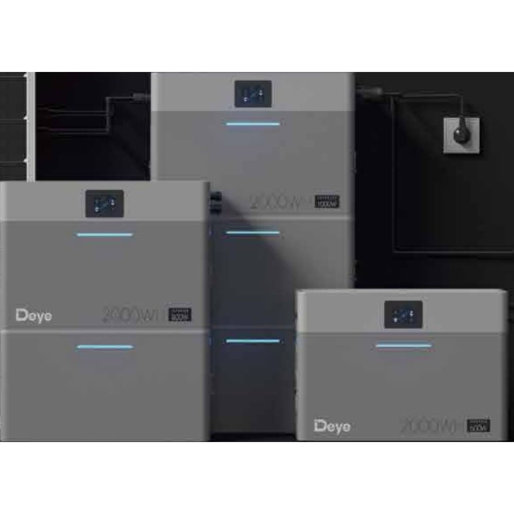 Deye 1000W Mikro Hibrit Taşınabilir Enerji Depolama Sistemi Lifepo4 Güç İstasyonu ESS 51.2Volt 25AH 220Volt Çıkış